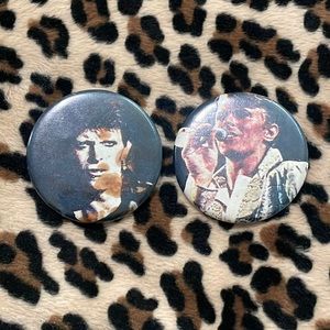 DAVID BOWIE 👩‍🎤Vintage Rock Button Pin Pinback 70s  Ziggy Stardust Collectible